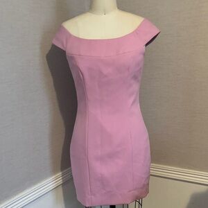 Chic Off-Shoulder Pink Mini Dress